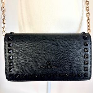 Valentino ROCK STUD BAG Monochrome Black Divine Champagne Hardwear